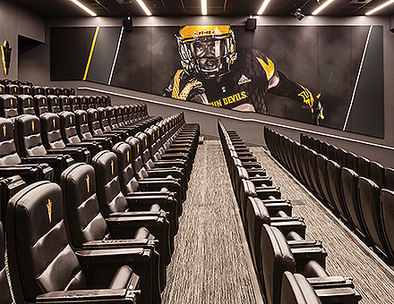 Arizona State University Sun Devils Football Operations player viewing room