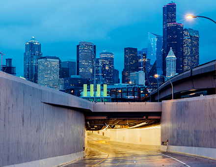 Entrance to Alaskan Way Viaduct tunnel